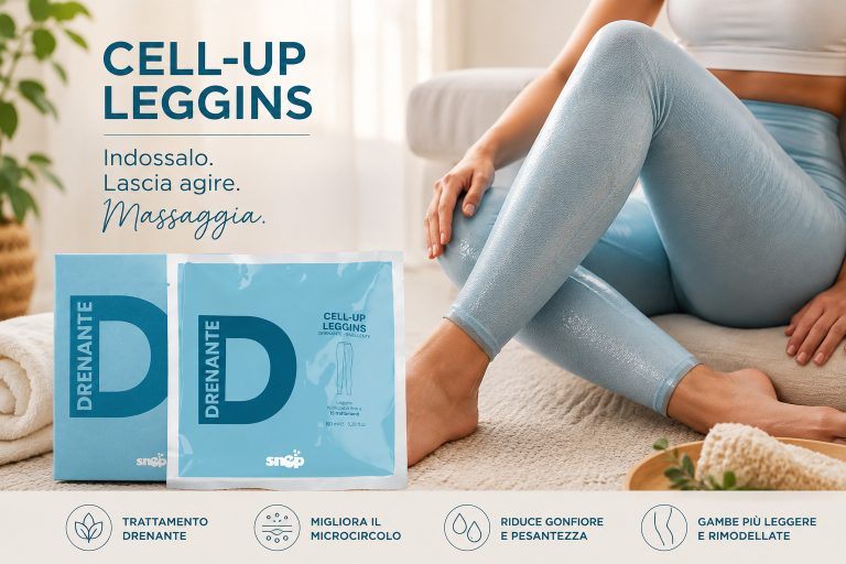 CELL-UP LEGGINS SNEP, leggins drenanti anticellulite riutilizzabili fino a 15 trattamenti.